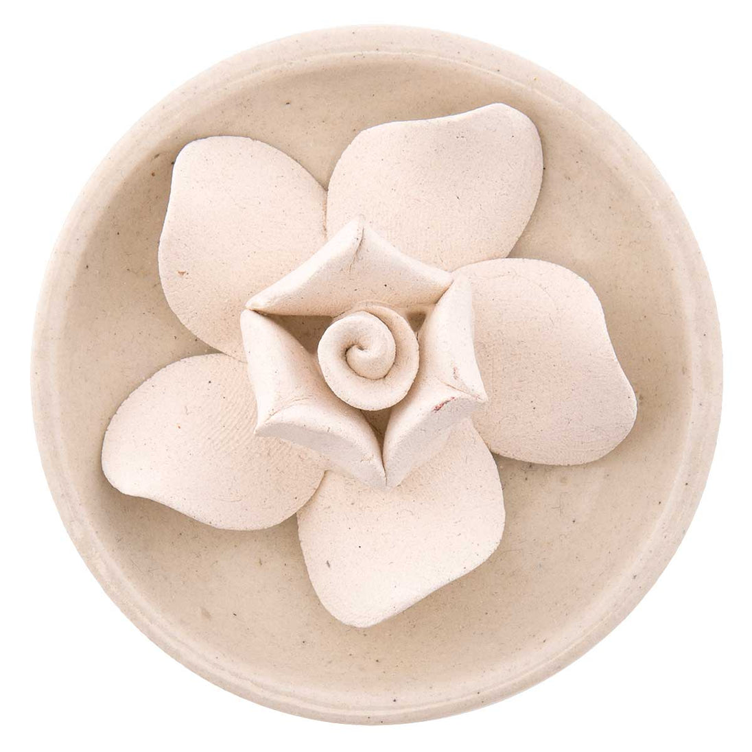 Ceramic bowl with a floral design on a white background