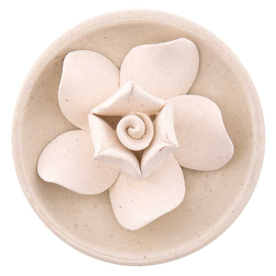 Ceramic bowl with a floral design on a white background