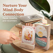 Product packaging with text 'Nurture Your Mind-Body Connection' on a wooden surface.
