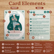 Card elements illustration with exercise card design on a wooden background