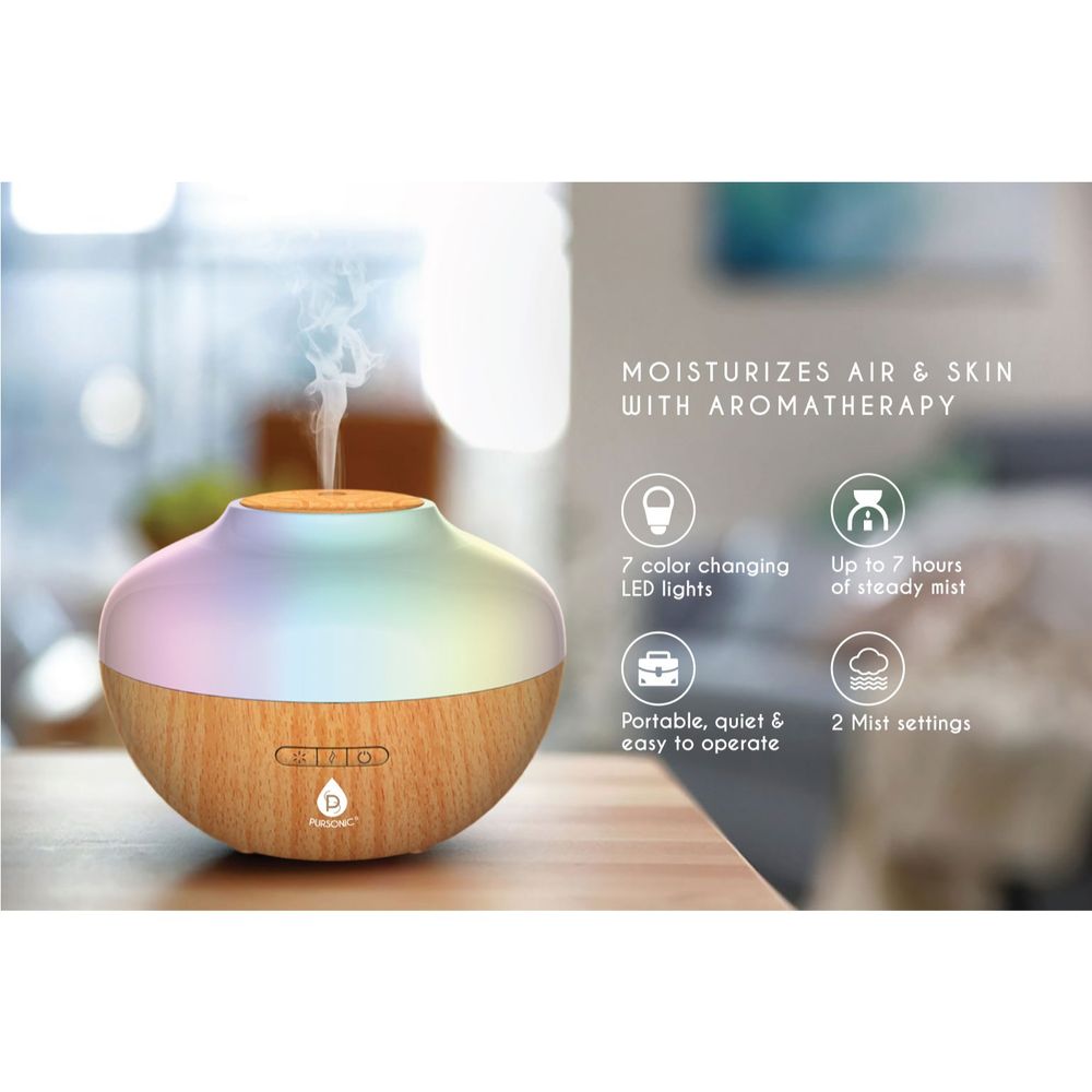 specs break down for pursonic essential oil aroma diffuser