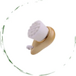wooden handle soft bristle bamboo brush on white background